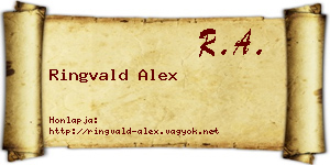 Ringvald Alex névjegykártya